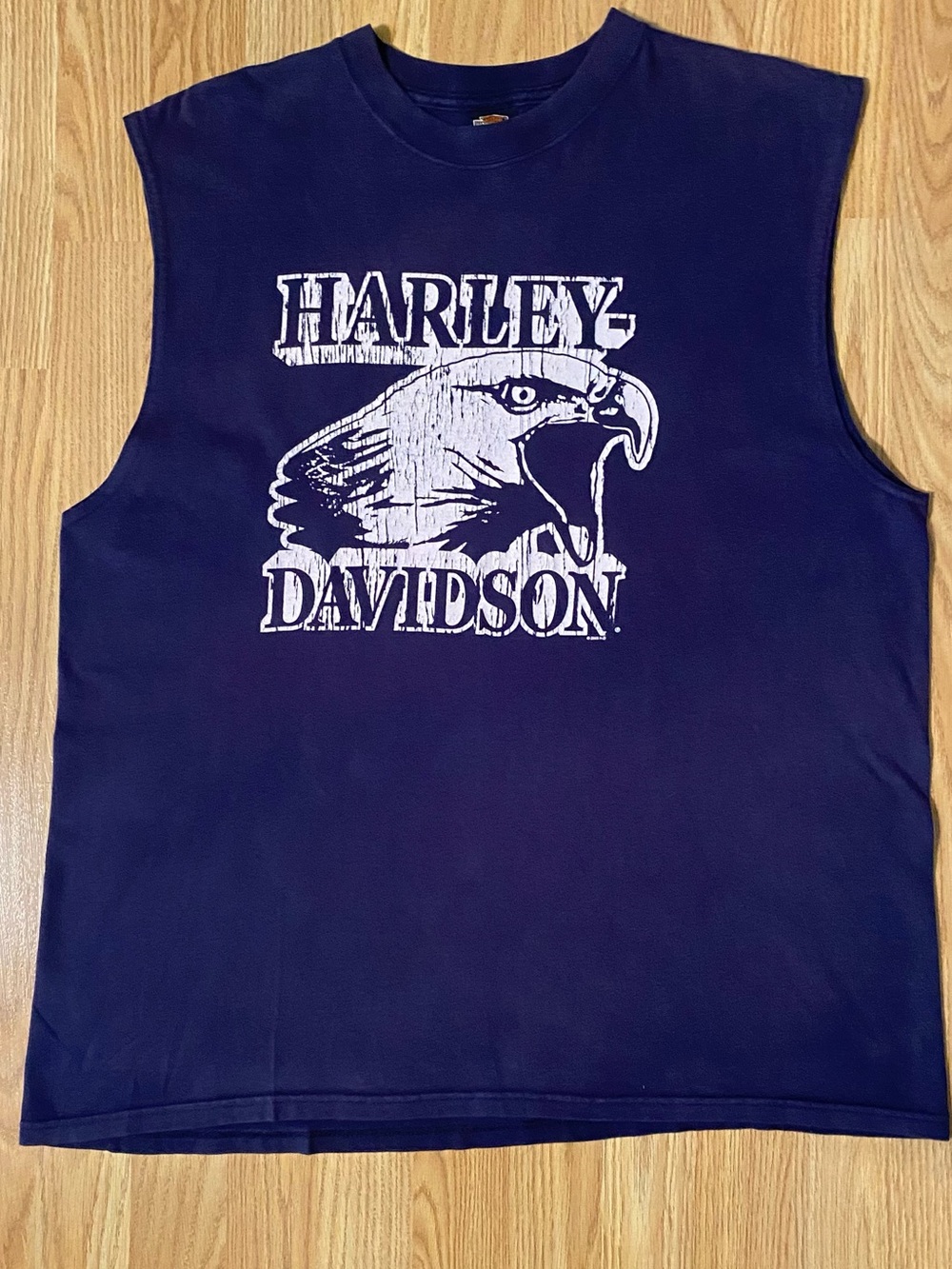 Sz XL Harley Davidson Navy Blue Sleeveless Eagle Tank